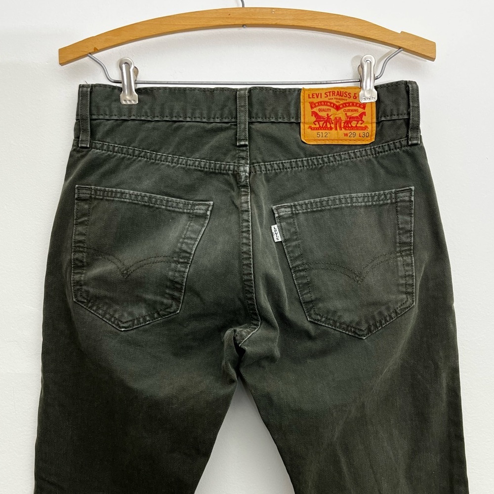 Levi’s 512 Slim Taper Jeans Olive Green Gray Wash Denim Men’s 29x30 Modern Fit - Picture 5 of 7